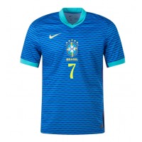 Echipament fotbal Brazilia Vinicius Junior #7 Tricou Deplasare Copa America 2024 maneca scurta